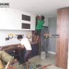 Tủ bếp gỗ công nghiệp Acrylic nhà Chị Lisa Nam Hòa Xuân TB-02LIC