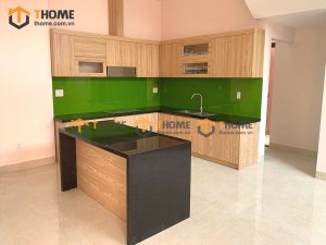 Tủ bếp gỗ công nghiệp Melamin nhà Cha Cẩm Ông Ích Khiêm TB-02MIN