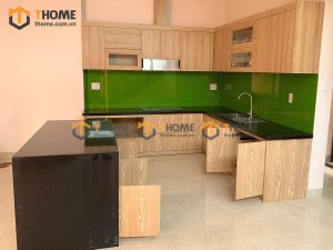 Tủ bếp gỗ công nghiệp Melamin nhà Cha Cẩm Ông Ích Khiêm TB-02MIN