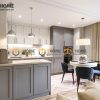 Tủ bếp gỗ công nghiệp sơn bệt nhà Cô Hương Nguyễn Tri Phương TB-04BET