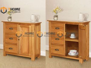 Tủ chén gỗ sồi tự nhiên 1 cánh Morris TC1T-10SM