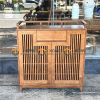 Tủ chén gỗ sồi tự nhiên 2 cánh khuyết sọc đứng TC1T-13SN
