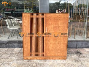 Tủ chén gỗ sồi tự nhiên 2 cánh lớn TC1T-14SN