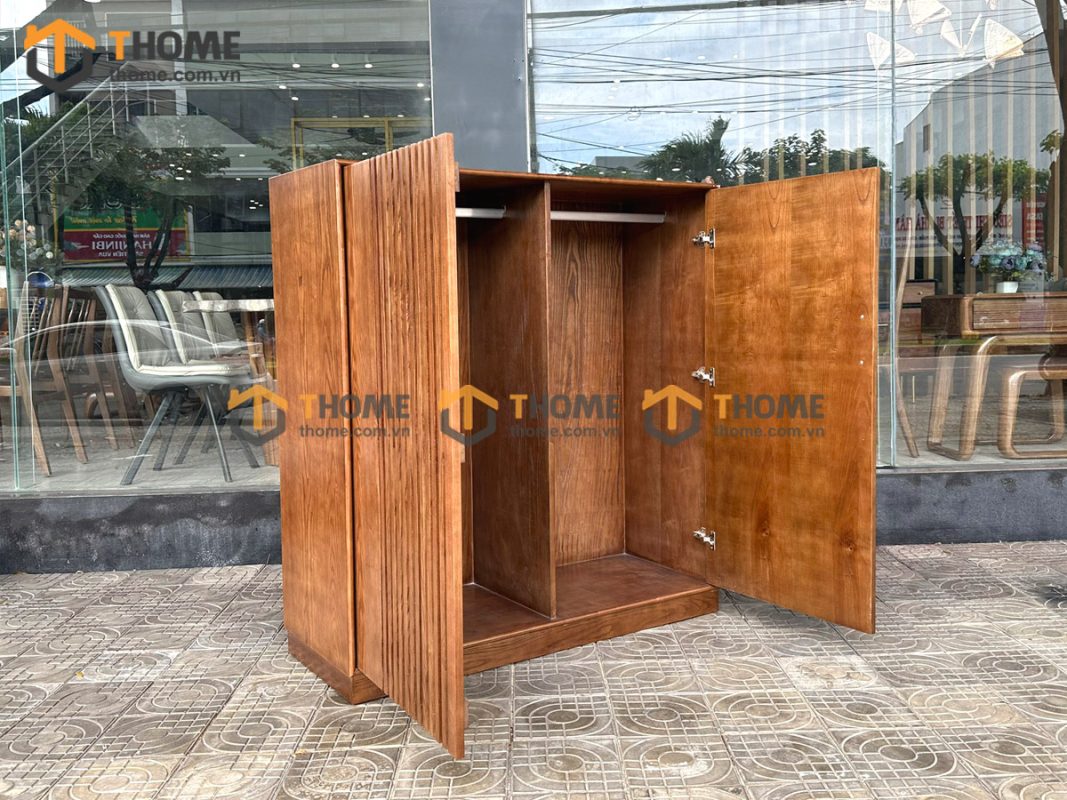 Tủ chén gỗ sồi tự nhiên 2 cánh lớn TC1T-14SN