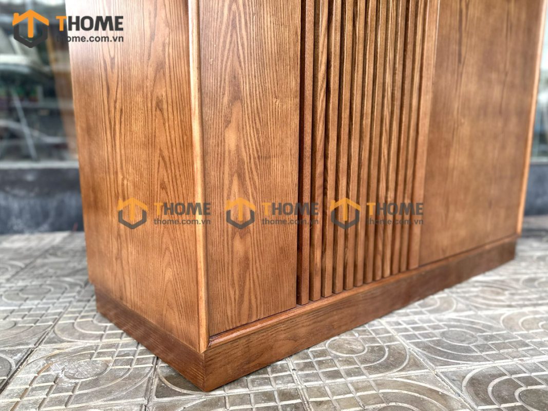 Tủ chén gỗ sồi tự nhiên 2 cánh lớn TC1T-14SN