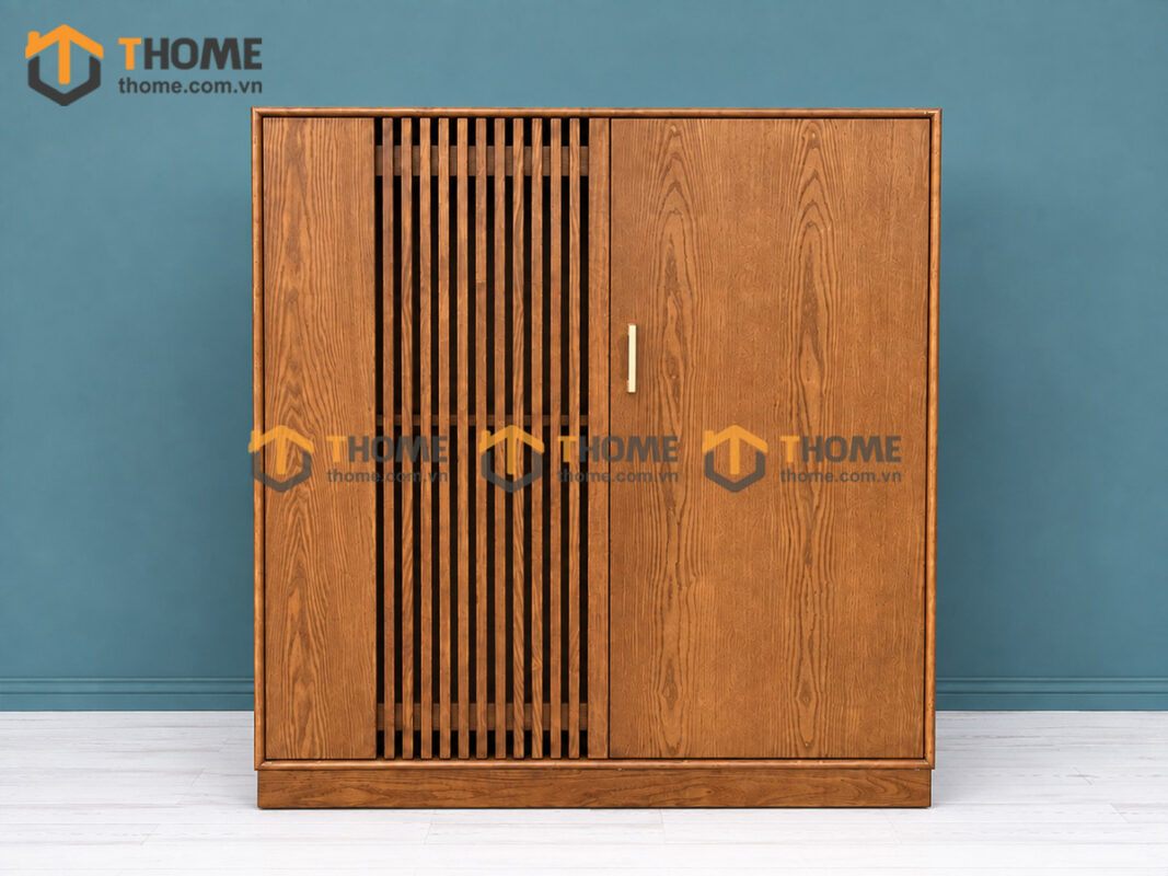 Tủ Chén Gỗ Sồi Tự Nhiên 2 Cánh Lớn TC1T-14SN