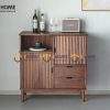 Tủ chén gỗ sồi tự nhiên 2 cánh sọc TC1T-11SN