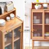 Tủ chén gỗ sồi tự nhiên 2 cánh trượt màu tự nhiên TC1T-16SN