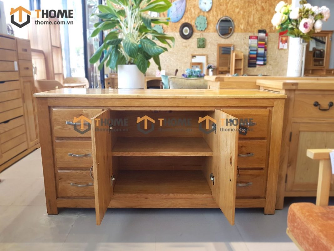 Tủ chén gỗ sồi tự nhiên 2 cánh Woodstock TC1T-07SM