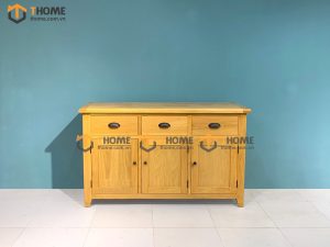 Tủ chén gỗ sồi tự nhiên 3 cánh 3 hộc kéo Harris TC1T-02SM