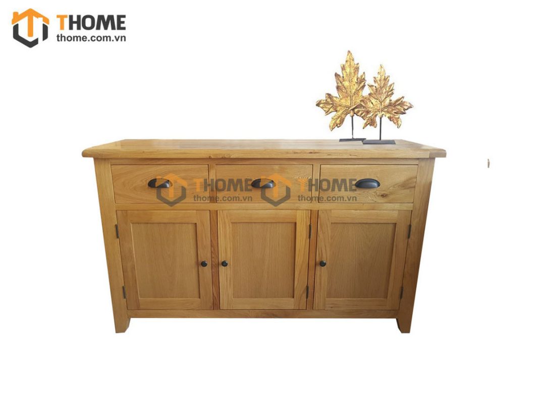 Tủ chén gỗ sồi tự nhiên 3 cánh 3 hộc kéo Harris TC1T-02SM