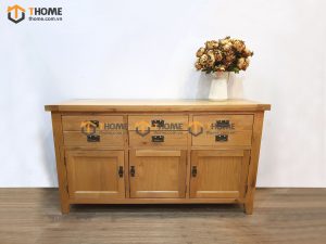 Tủ chén gỗ sồi tự nhiên 3 cánh 6 hộc kéo Harris TC1T-03SM