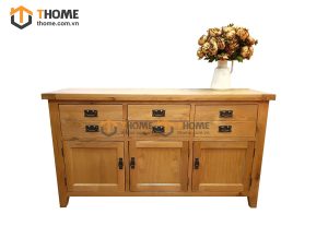 Tủ chén gỗ sồi tự nhiên 3 cánh 6 hộc kéo Harris TC1T-03SM