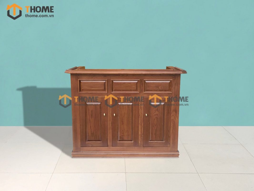 Tủ chén gỗ sồi tự nhiên 3 cánh Titan TC1T-10SN