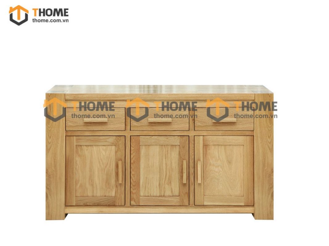 Tủ chén gỗ sồi tự nhiên 3 cánh Chunky TC1T-05SM