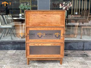 Tủ chén gỗ sồi tự nhiên 3 cánh lật TC1T-15SN