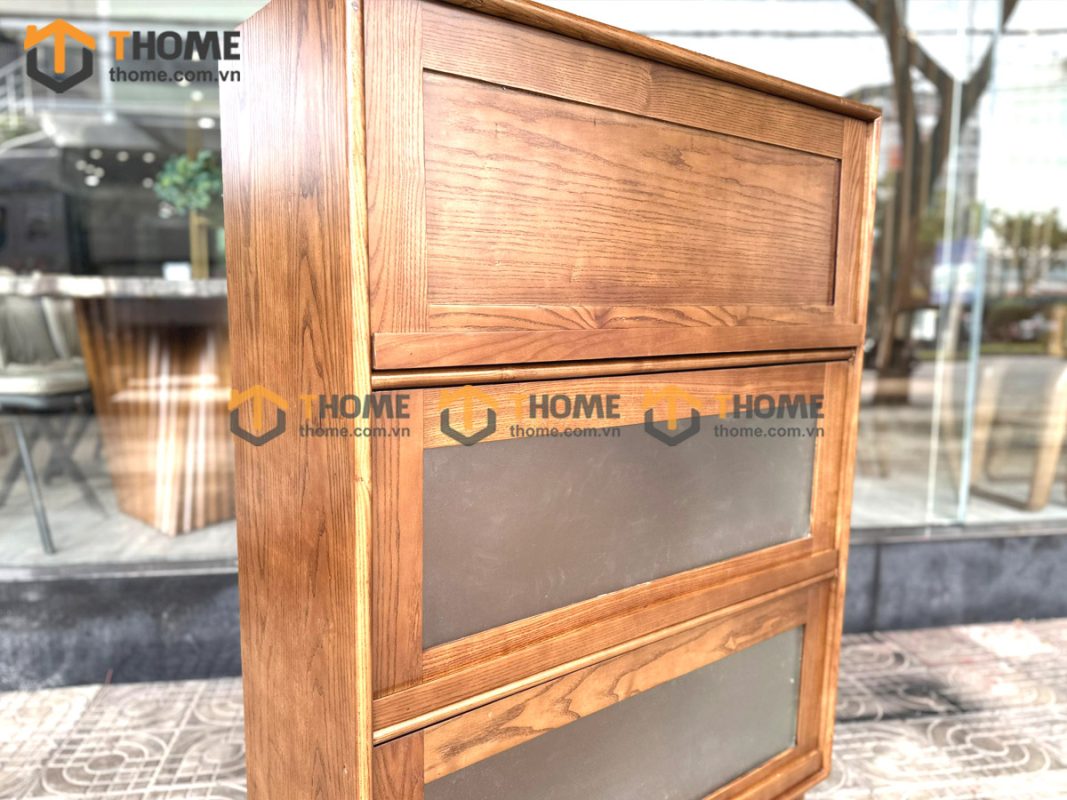 Tủ chén gỗ sồi tự nhiên 3 cánh lật TC1T-15SN
