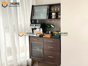 Tủ chén gỗ sồi tự nhiên 2 tầng 4 hộc kéo TC2T-09SN