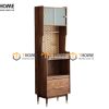 Tủ chén gỗ sồi tự nhiên 2 tầng 2 cánh 2 hộc kéo TC2T-06SN