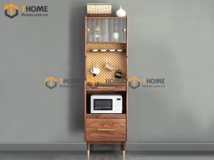 Tủ chén gỗ sồi tự nhiên 2 tầng 2 cánh 2 hộc kéo TC2T-06SN