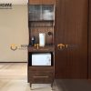Tủ chén gỗ sồi tự nhiên 2 tầng 2 cánh 2 hộc kéo TC2T-06SN