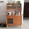 Tủ chén gỗ sồi tự nhiên 2 tầng 2 cánh 4 hộc kéo TC2T-08SN