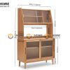 Tủ chén gỗ sồi tự nhiên 2 tầng 2 cánh 4 hộc kéo TC2T-08SN