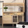 Tủ chén gỗ sồi tự nhiên 2 tầng 2 cánh lùa TC2T-11SN