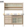 Tủ chén gỗ sồi tự nhiên 2 tầng 2 cánh lùa TC2T-11SN