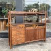 Tủ chén gỗ sồi tự nhiên 2 tầng 2 cánh lùa TC2T-12SN