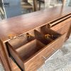 Tủ chén gỗ sồi tự nhiên 2 tầng 2 cánh lùa TC2T-12SN