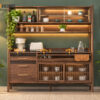 Tủ Chén Gỗ Sồi Tự Nhiên 2 Tầng 2 Cánh Lùa TC2T-12SN