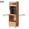 Tủ chén gỗ sồi tự nhiên 2 tầng 2 hộc kéo TC2T-04SN
