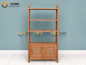 Tủ Chén Gỗ Sồi Tự Nhiên 2 Tầng 2 Cánh Mở Mây TC2T-03SN
