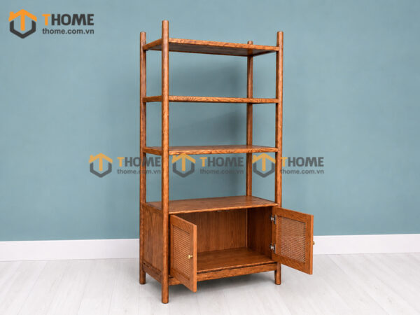 Tủ Chén Gỗ Sồi Tự Nhiên 2 Tầng 2 Cánh Mở Mây TC2T-03SN