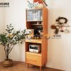 Tủ chén gỗ sồi tự nhiên 2 tầng 4 cánh 1 hộc kéo TC2T-05SN