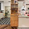 Tủ chén gỗ sồi tự nhiên 2 tầng 4 cánh 1 hộc kéo TC2T-05SN
