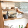 Tủ chén gỗ sồi tự nhiên 2 tầng 4 cánh lùa 2 hộc kéo TC2T-13SN