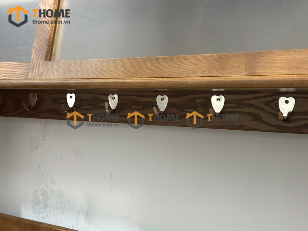 Tủ Chén Gỗ Sồi Tự Nhiên 2 Tầng 4 Cánh Lùa 2 Hộc Kéo TC2T-14SN