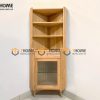 Tủ chén gỗ sồi tự nhiên 2 tầng góc 1 cánh 1 hộc kéo TC2T-07SN