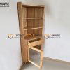 Tủ chén gỗ sồi tự nhiên 2 tầng góc 1 cánh 1 hộc kéo TC2T-07SN