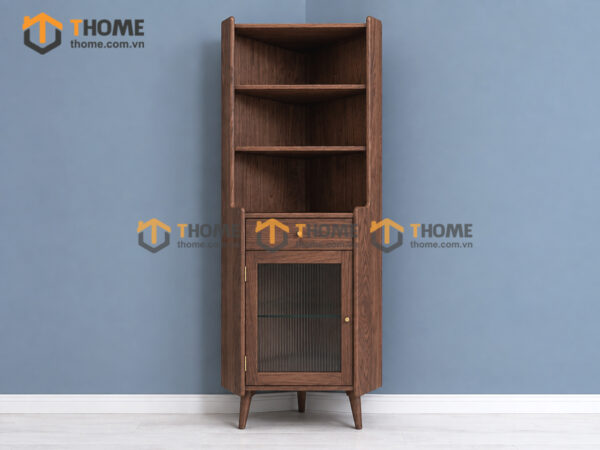 Tủ Chén Gỗ Sồi Tự Nhiên 2 Tầng Góc 1 Cánh 1 Hộc Kéo TC2T-07SN