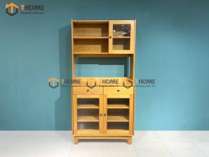 Tủ chén gỗ sồi tự nhiên 2 tầng Momo TC2T-01SN