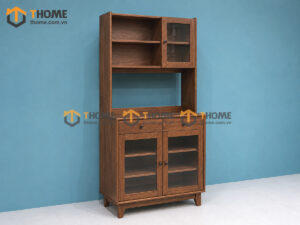 Tủ Chén Gỗ Sồi Tự Nhiên 2 Tầng Momo TC2T-01SN