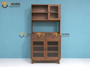 Tủ Chén Gỗ Sồi Tự Nhiên 2 Tầng Momo TC2T-01SN