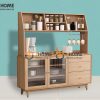 Tủ chén gỗ sồi tự nhiên 2 tầng Nova TC2T-10SN