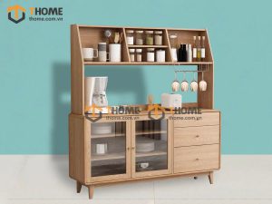 Tủ chén gỗ sồi tự nhiên 2 tầng Nova TC2T-10SN