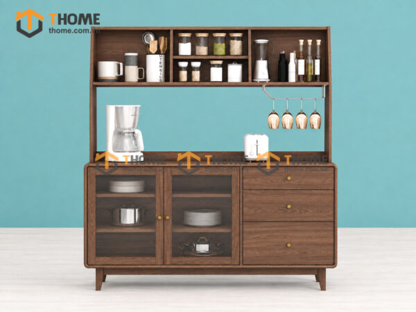 Tủ Chén Gỗ Sồi Tự Nhiên 2 Tầng Nova TC2T-10SN