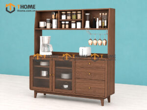 Tủ Chén Gỗ Sồi Tự Nhiên 2 Tầng Nova TC2T-10SN