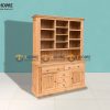 Tủ chén gỗ sồi tự nhiên 2 tầng 2 cánh 2 cánh 5 hộc kéo Tuscany TC2T-01SM